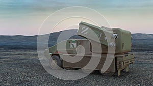 3D rendering of an armoured vehicle