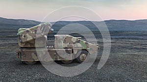 3D rendering of an armoured vehicle