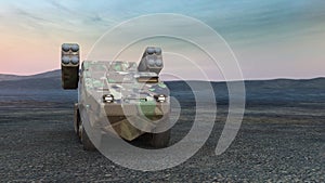 3D rendering of an armoured vehicle
