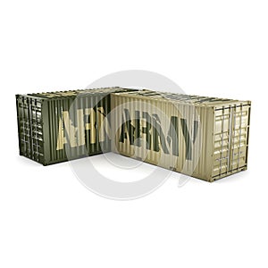 3D rendering army containers