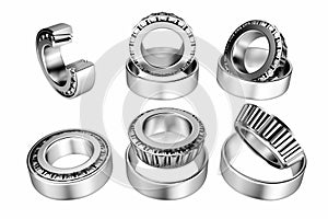 3D rendering. Automotive bearings auto spare parts. Tapered roller bearing
