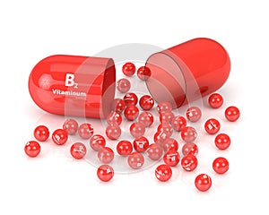 3d rendering of B2 vitamin pill