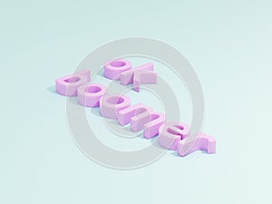 3D rendering of baby boomer text on blue background.