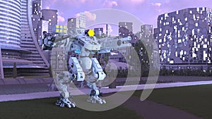 3D rendering of a battle robot