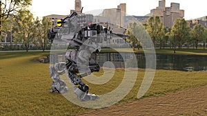 3D rendering of a battle robot