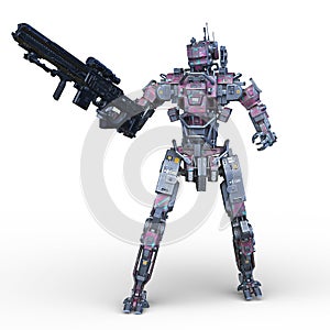 3D rendering of a battle robot