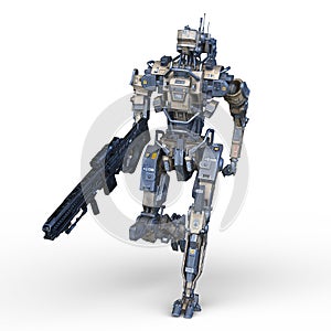 3D rendering of a battle robot
