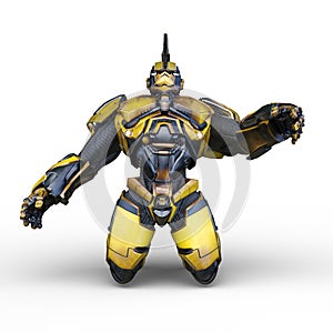 3D rendering of a battle robot