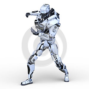 3D rendering of a battle robot