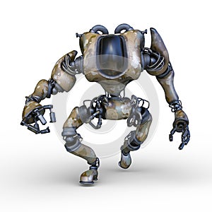 3D rendering of a battle robot