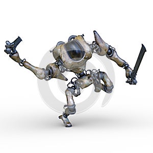 3D rendering of a battle robot