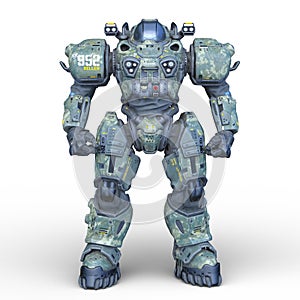 3D rendering of a battle robot