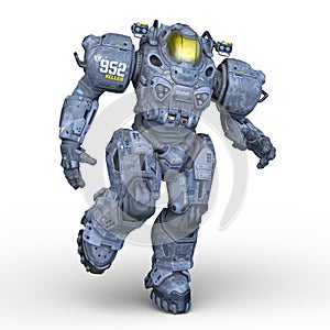 3D rendering of a battle robot