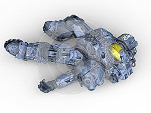 3D rendering of a battle robot