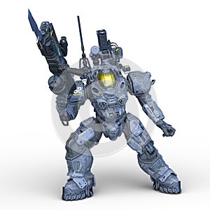 3D rendering of a battle robot