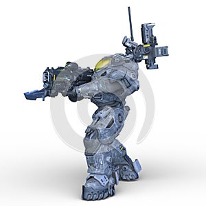 3D rendering of a battle robot