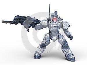 3D rendering of a battle robot