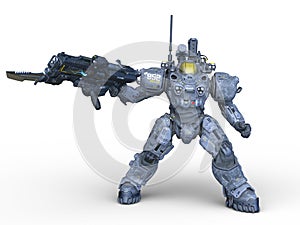 3D rendering of a battle robot