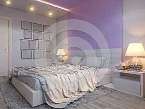 3d rendering of bedroom interior design in a modern style.