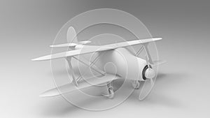 3d rendering of a bi plane isolated in white background