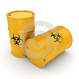 3D rendering biohazard barrels