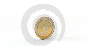 3d rendering of the bitcoin gold coin. A cryptocurrency coin isolated on a white background. Bitcoin for compositions dedicated to