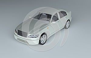 3d rendering of a brandless generic car