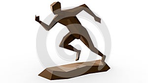 3D rendering - bronze sprint runner award