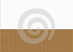 3d rendering. Brown wood panels row decorating on white cement wall