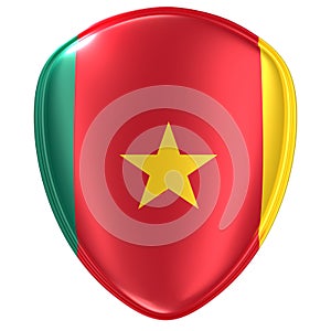3d rendering of a Cameroon flag icon.