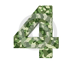 3D rendering Camouflage number 4 four. 3D render Illustration