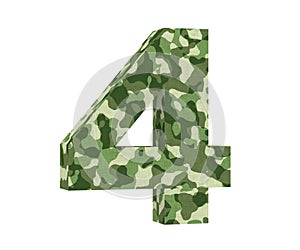 3D rendering Camouflage number 4 four. 3D render Illustration
