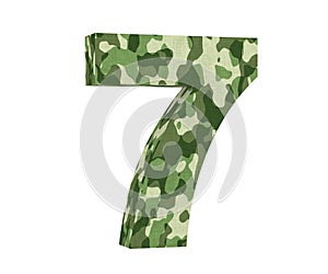 3D rendering Camouflage number 7 seven. 3D render Illustration