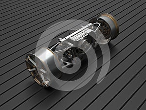3D rendering - Car front chassis and suspension