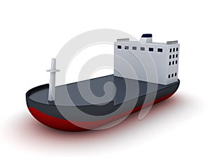 3D Rendering of cargo ship