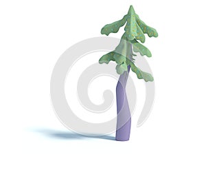 3d rendering of cartoon fir tree.