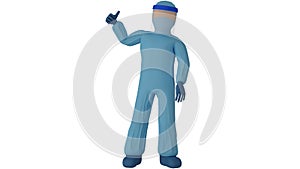A 3D Rendering Cartoon Personal Protective Equipment Ok Sign