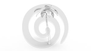 3d rendering of cartoon trees isolated in white studio background