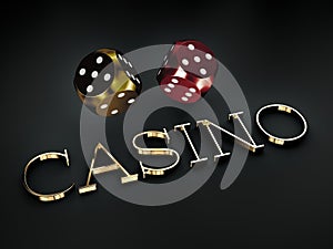 3d Rendering of Casino dices, clipping path included.