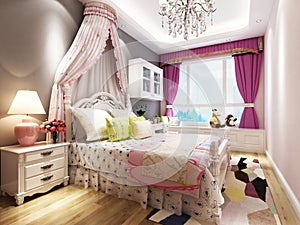 3D rendering children`s room