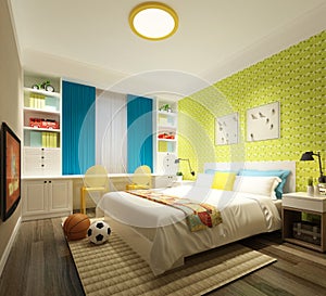 3D rendering children`s room