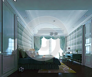 3D rendering children`s room