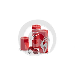 3D RENDERING OF CHRISTMAS DECORATION CANDLES