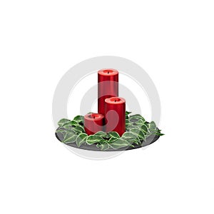 3D RENDERING OF CHRISTMAS DECORATION CANDLES