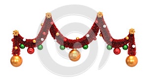 3D rendering christmas decoration white background