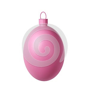 3d rendering Christmas mockup ball winter icon. Realistic white sphere with clipping path. Holiday toy for fir tree