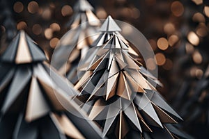 3d rendering of a christmas tree made out of origami paper