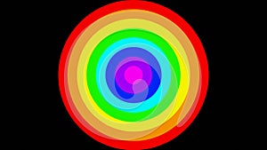 3D rendering. Circle formed by lines of many colors. Shooting target on the black background. Circumference with pattern of the