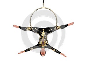 3D Rendering Circus Performer on White