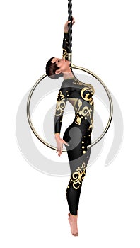 3D Rendering Circus Performer on White